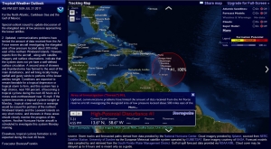 Stormpulse.com shows an elongated area of low pressure approaching the lesser antilles.